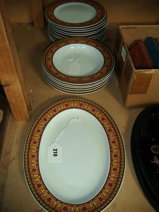 Rosenthal Versace Medusa part table service, comprising 12 plates, 6 bowls & an oval meat platter (19)